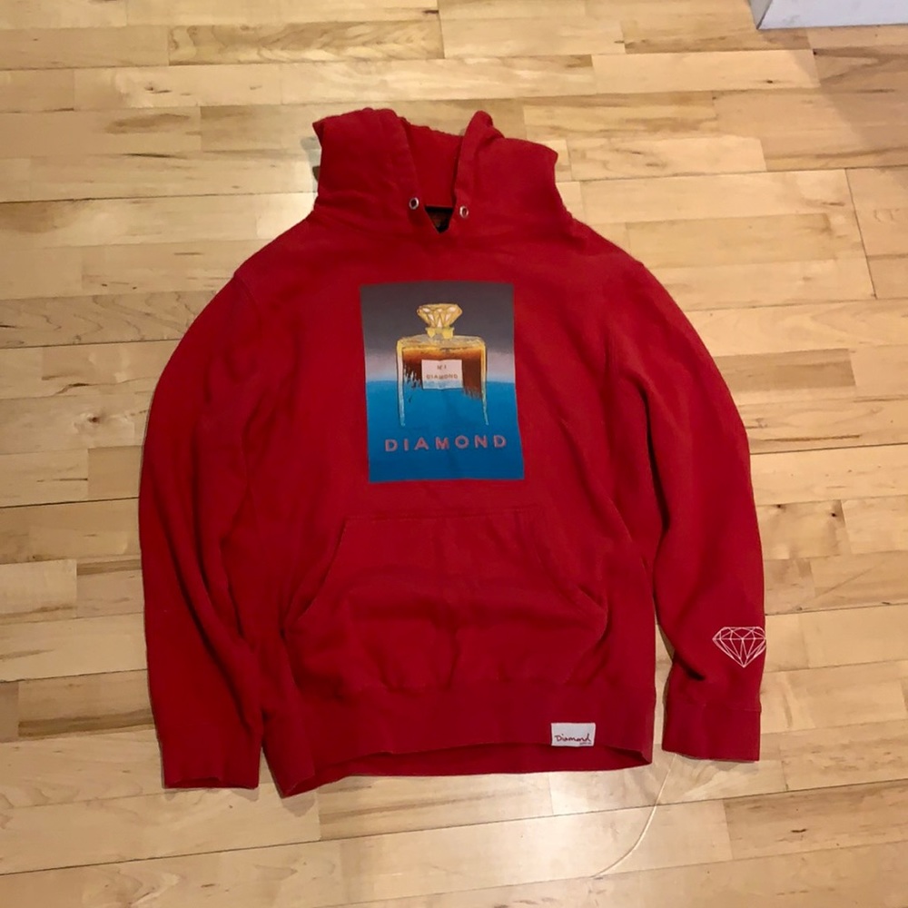 Diamond Supply “Diamond Cologne” Red Hoodie